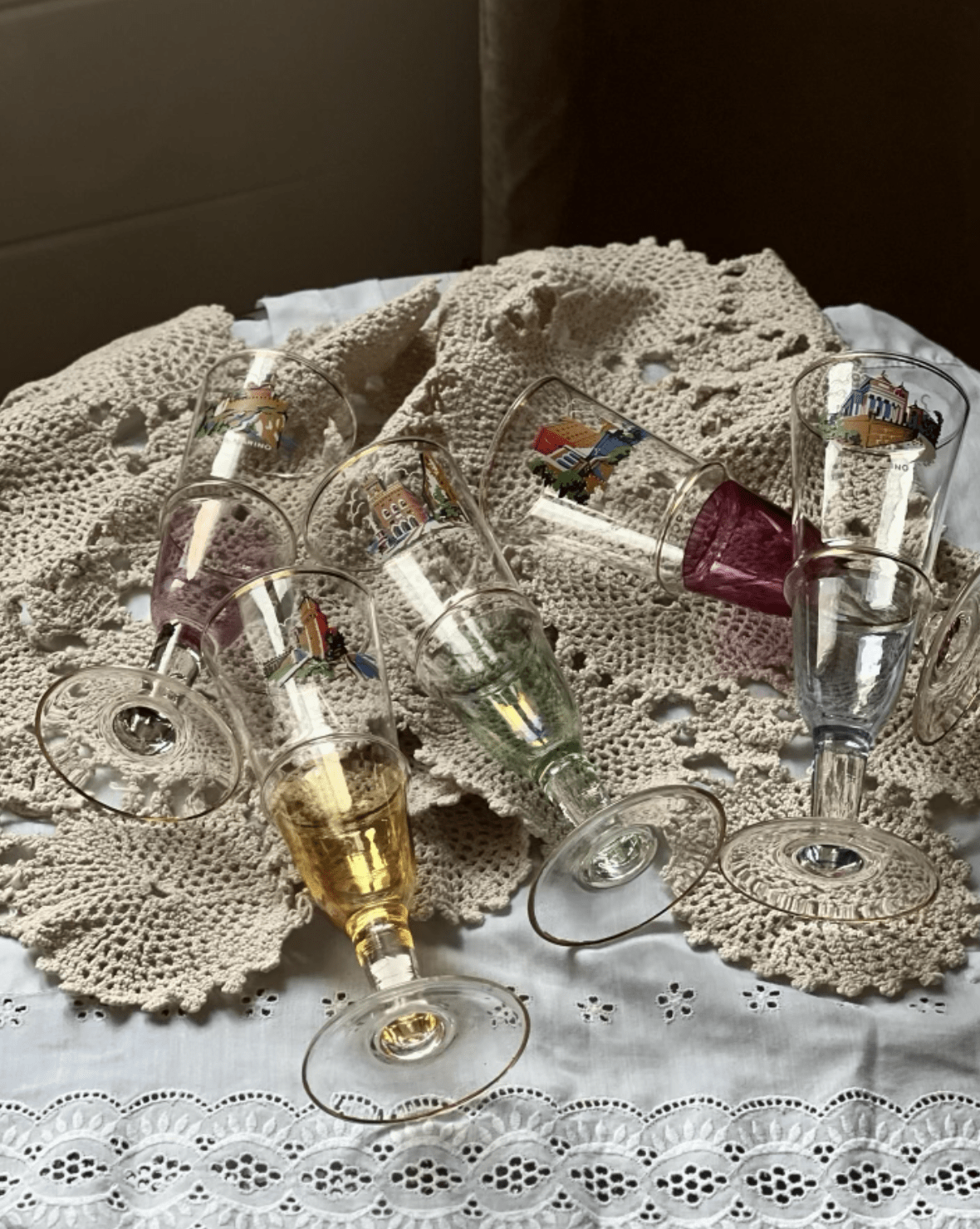 Verres a vin mousseaux italien