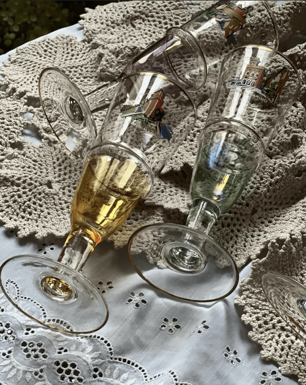 Verres a vin mousseaux italien