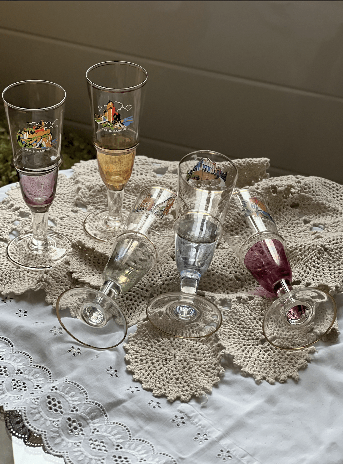 Verres a vin mousseaux italien